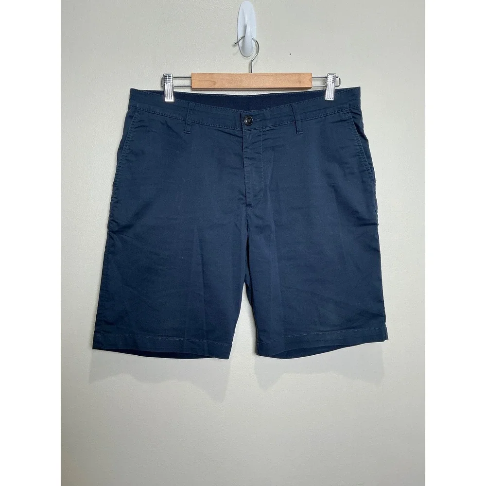 Faherty Movement Chino Shorts Men's 34 Coolmax Navy Solid Stretch